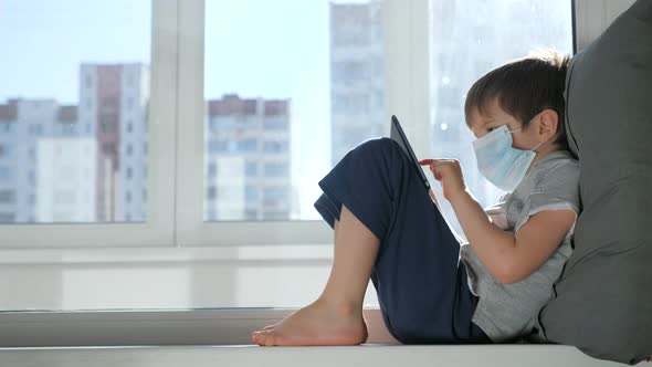 Kid Studies at Home, Stay at Home, Social Media Campaign for Coronavirus Prevention, Online Courses