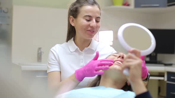 Portrait of a patient to the dentist for a check up and a dental cleaning alt