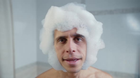 Dancing Man with Foam on His Head alt