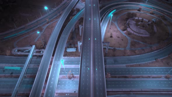 4K : Aerial time lapse in motion drone shot of freeway and interstate traffic alt