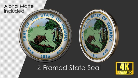 Framed Seal Of Indiana State alt