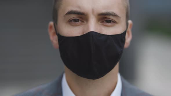 European Man Face Mask Covid-19 Epidemic Coronavirus Mers