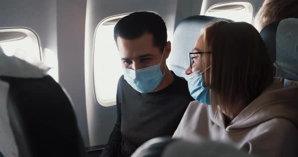 Passengers Aboard Using Masks Due to COVID19 Pandemic Epidemic When Travel alt
