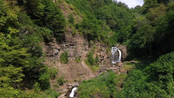 Gold Bearer Waterfall in Eastern Abkhazia