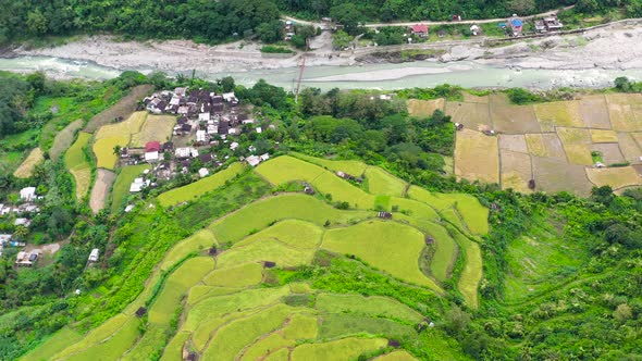 Rice Terraces in the Philippines, The Village Is in a Valley Among the Rice Terraces alt