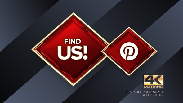 Pinterest Find Us! Rotating Sign 4K Looping Design Element alt