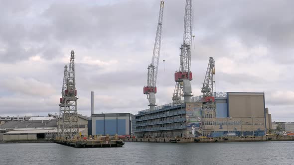 The Dockyard Area of the Cargo Port in Helsinki Finland