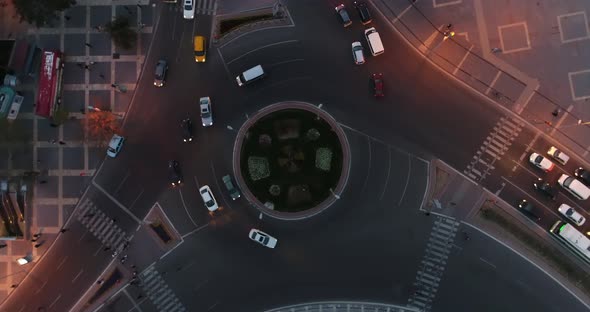 Intersection And Cars Top View