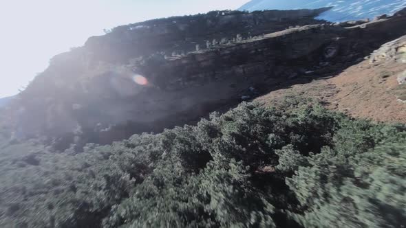 Drone shot of coast near Euskadi, Basque Country, Biscay, Spain alt