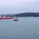 Istanbul Bosphorus Lpg Cargo Ship Floating And Seagulls Aerial View - VideoHive Item for Sale