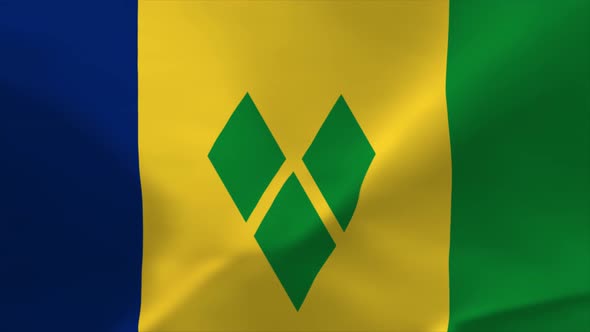 Saint Vincent and the Grenadines Waving Flag Animation 4K Moving Wallpaper Background alt