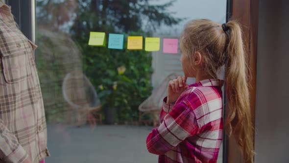 Annoyed Little Girl Unwilling Doing Household Duties alt