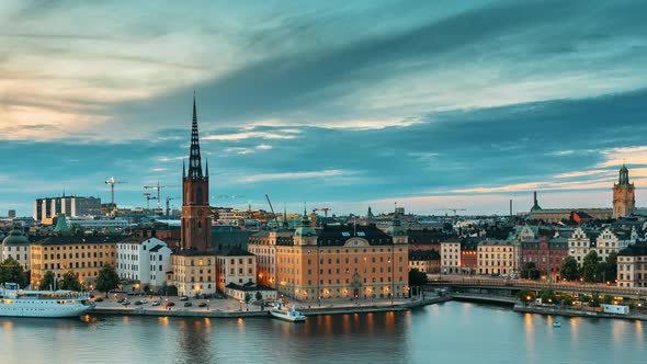Stockholm, Sweden, Scenic View Of Stockholm Skyline At Summer Evening, Famous Popular Destination alt