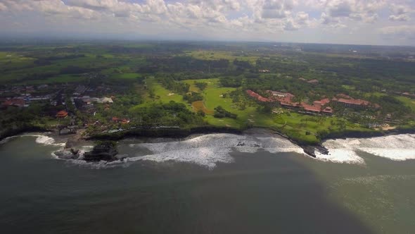 Aerial View Of Tanah Lot Temple Bali, Indonesia