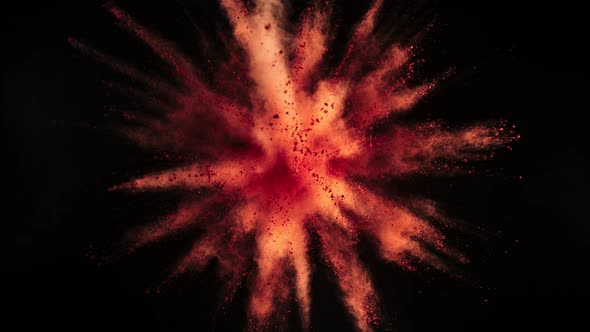 Color Powder Explosion in Super Slow Motion Isolated on Black Background alt