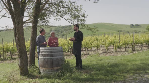 Senior couple at wine tasting