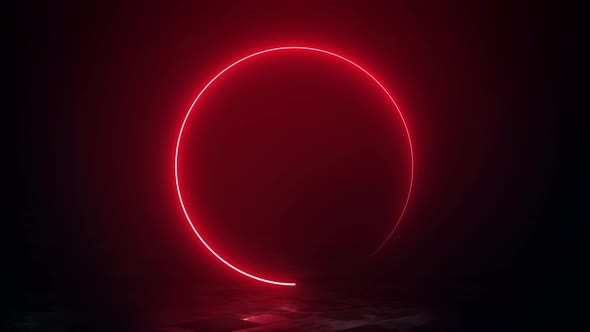 Neon effect circle motion looping.Abstract background video looping