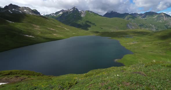 Lake Verney in Little St Bernard Pass, Italy alt