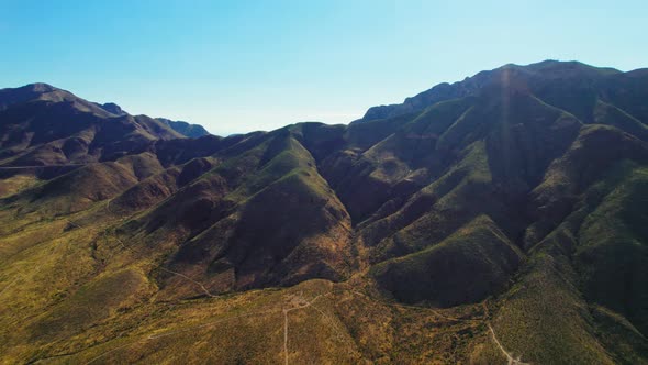 Aerial Drone Panoramic View of Large Arid Desert Mountain Landscape. Franklin Mountains El Paso Texa alt