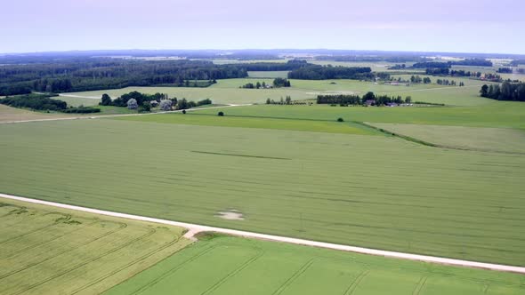 Aerial Drone View Flight Over Different Agricultural Fields alt