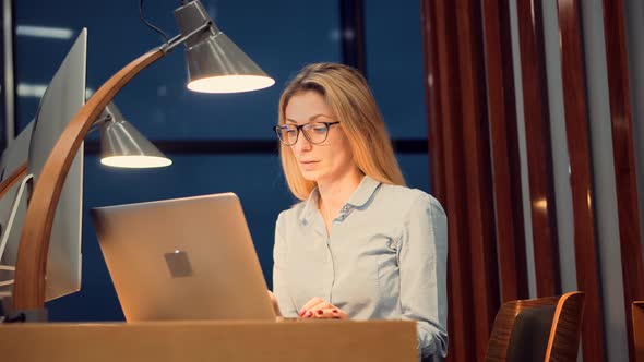 Businesswoman Working With Financial Statements. Accountant Calculate Profit. Bookkeeper Auditing. alt