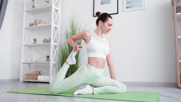 Muscle Stretching Legs Exercise Fit Woman Yoga alt