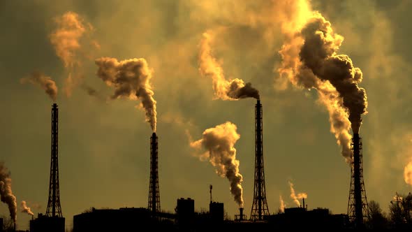 Environmental Pollution By Carcinogens of Smoke From Industrial Pipes alt