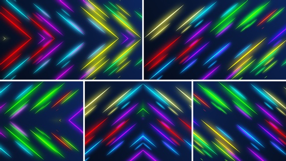 Abstract Colorful Line Particles Background Pack