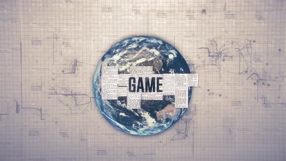 Game Text Animation with Earth Background