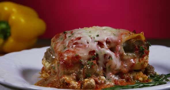 Plate Of Delicious Traditional Lasagna 54b