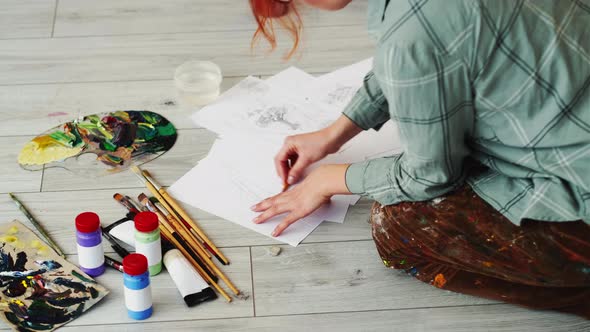 Creative Fail Female Artist Painting Process alt