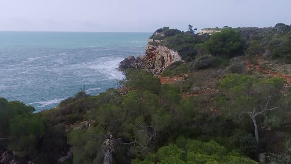 Flight Over Beautiful Seashore at Mallorca