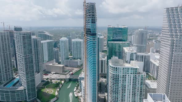 Aerial View of Luxurious High Rise Apartment or Business Buildings alt
