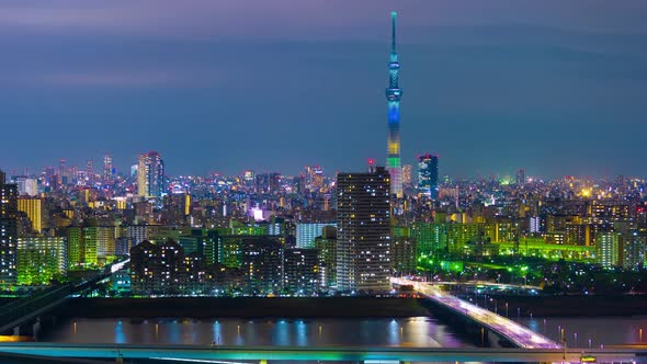 time lapse of Tokyo cityscape at night, Japan alt