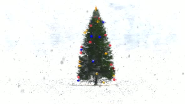 Christmas Decorated Pine Tree Stop Motion