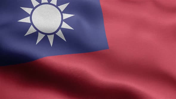 Taiwan Flag Seamless Closeup Waving Animation alt
