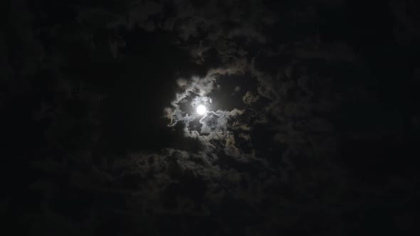 8K Full Moon and Clouds in Night Sky alt