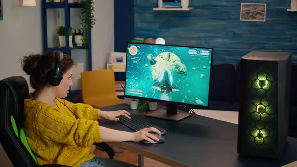 Professional eSport Gamer Playing in Competitive Video Games alt