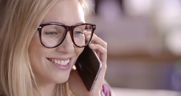 Slow Motion Woman Call with Smartphone Mobile in the Morning alt