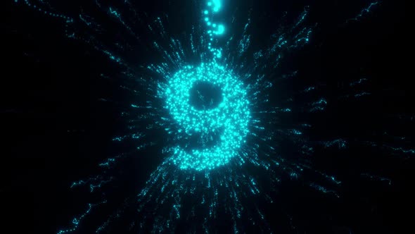 9 Number With Futuristic Particles Hd alt