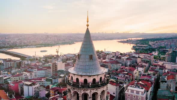 Galata Tower aerial view, Istanbul, Turkey alt