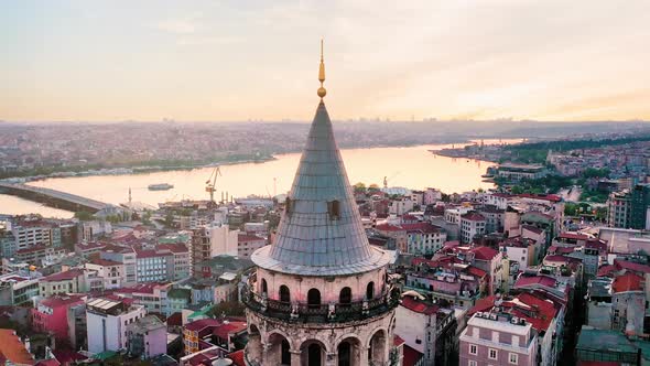 Galata Tower aerial view, Istanbul, Turkey