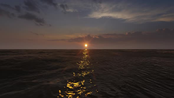 3d Water Sunset