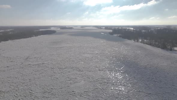 Aerial Frozen River 02