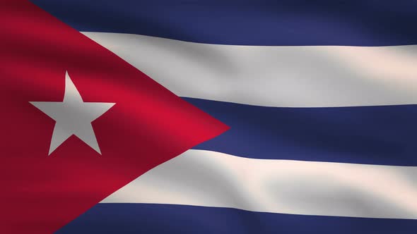 Cuba Windy Flag Background 4K alt