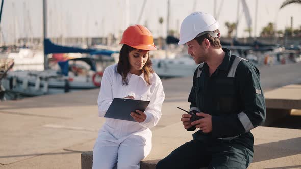 Seafarers Completing Ship Registration Application alt