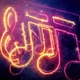 Music Sign Burning On Fire Glowing Seamless Loop - VideoHive Item for Sale