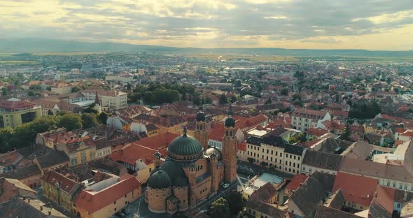 Aerial view of Sibiu, Romania