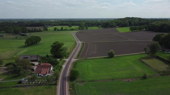 Country road at Zwiepselaan between Zwiep and Lochem in Gelderland, the Netherlands alt