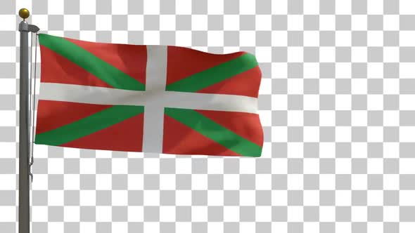 Basque Flag on Flagpole with Alpha Channel alt